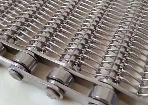 تسمه نقاله توری زنجیره ای 4 میلی متری Ss 304 316 فولاد ضد زنگ برای فر