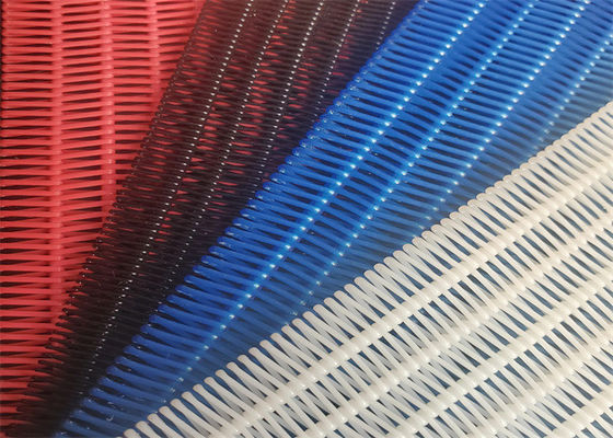 تسمه مشبک خشک کن اسپیرال پلی استر با نفوذپذیری هوا خوب با لبه چسب 2-3 سانتی متری