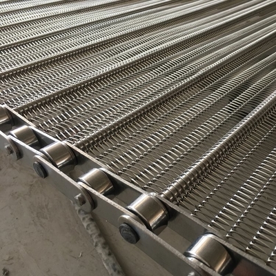 فولاد ضد زنگ SS304 زنجیره ای پیوند مارپیچ سیم میش حلقه حمل کننده برای نیازهای انتقال درجه غذایی