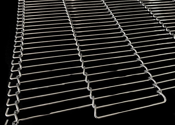4.24mm-20.32mm استند Pitch Flat Flex Conveyor Belt 0.9mm-2.8mm قطر سیم