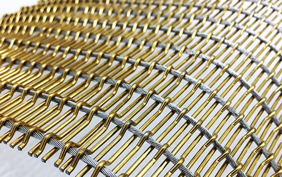 مش فلزی تزئینی سیم مسی فولادی ضد زنگ سفارشی برای ساخت دیوارهای پرده ای