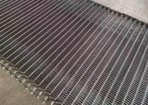 تسمه مش مارپیچ زنجیره ای با مواد غذایی Cross Rod مواد غذایی SUS 304
